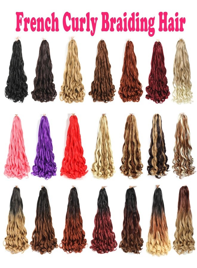 conrora French Curly Braiding Hair 24 Inch Pink Color - Pre Stretched Bouncy Braiding Hair- Loose Wavy Synthetic Hair Extensions For Black Women (24 inch 2 packs, Pink) - Image 5